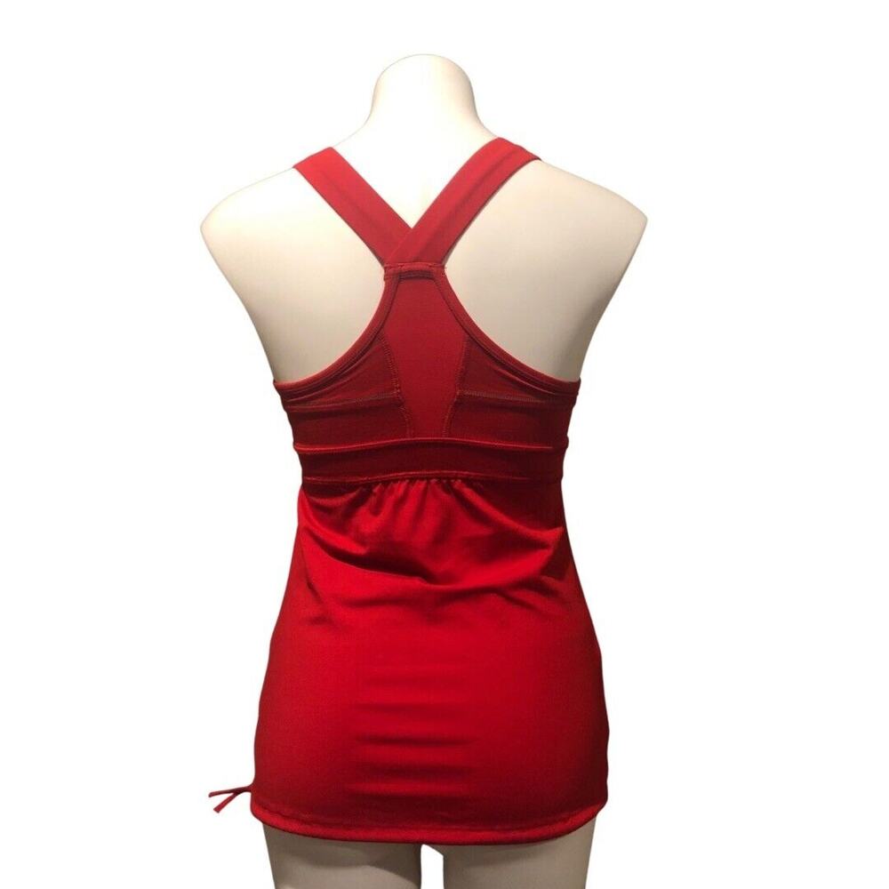 Athleta Tank Top XXS Red w/ Sports Bra Slim Fit Wide Racerback Straps